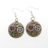 boucles d'oreilles engrenage steampunk