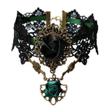 collier gothique fleur verte