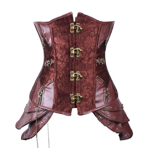 corset vintage marron