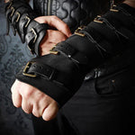 gant long cuir noir