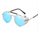 lunettes soleil steampnk bleu et argenté