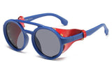 lunettes de soleil vintage bleu et rouge