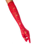 gant long dentelle rouge