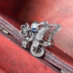 bague argenté aile papillon