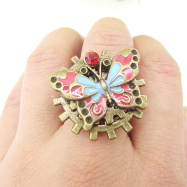 bague steampunk papillon