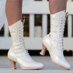 bottines victoriennes blanche