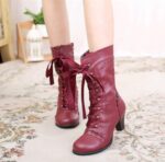 bottines steampunk rouges