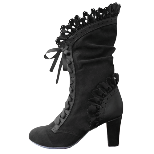bottines victoriennes noires