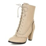 bottines vintage blanches
