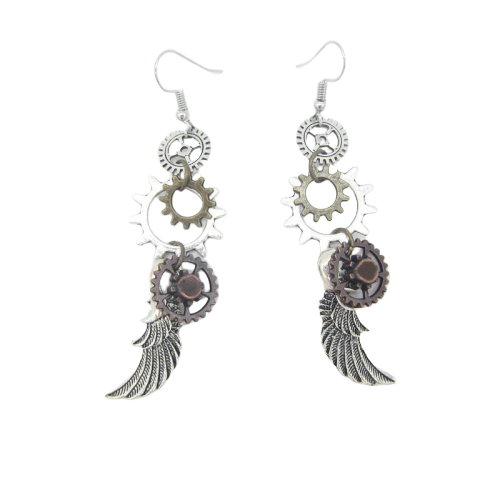 boucles d'oreilles steampunk ailes