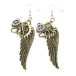 boucles d'oreilles ailes steampunk