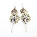 boucles d'oreilles corbeau steampunk