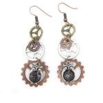 boucles d'oreilles steampunk hiboux
