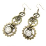 boucles d'oreilles hiboux engrenage