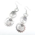 boucles d'oreilles hiboux argenté