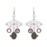 boucles d'oreilles horloge steampunk