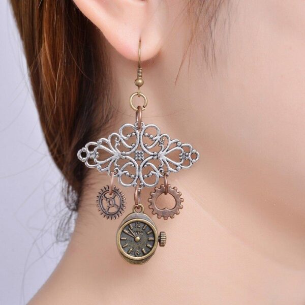 boucles d'oreilles horloge