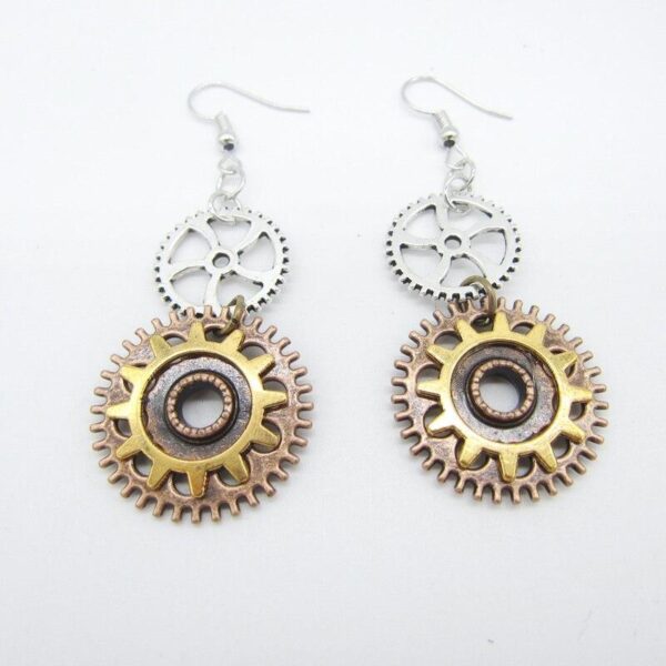 boucles d'oreilles soleil steampunk