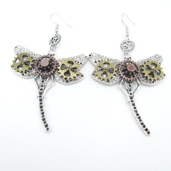 boucles d'oreilles libellule steampunk