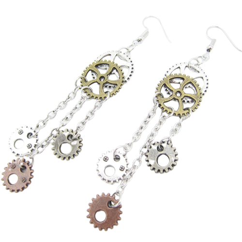 boucles d'oreilles engrenages