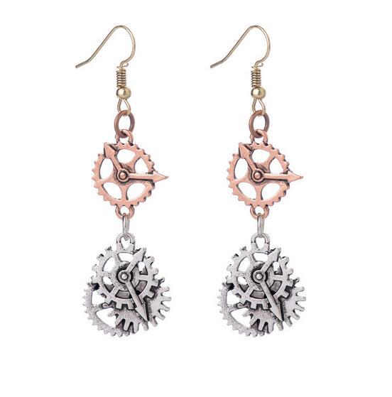 boucles d'oreilles steampunk engrenages
