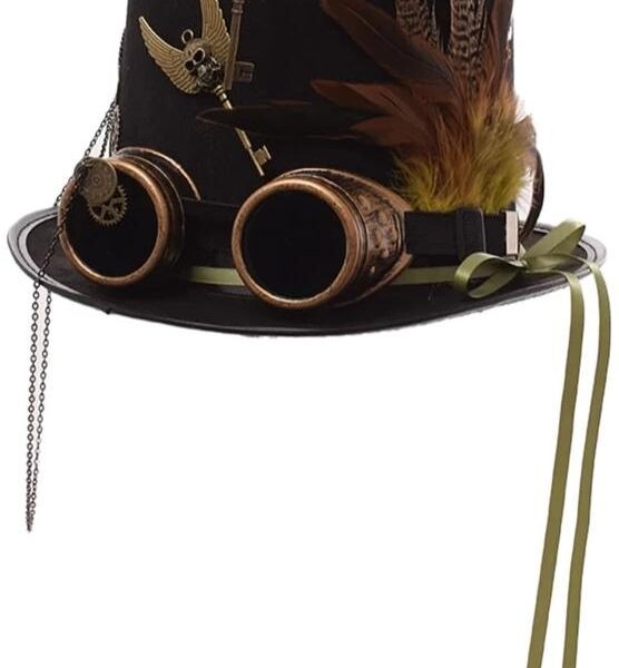 chapeau haut forme plume