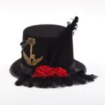 chapeau haut forme plume