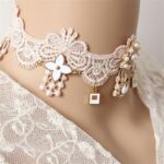 collier victorien rose