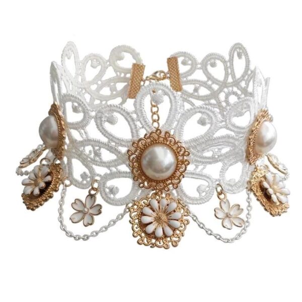 collier victorien blanc