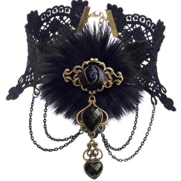 collier victorien pierre noire