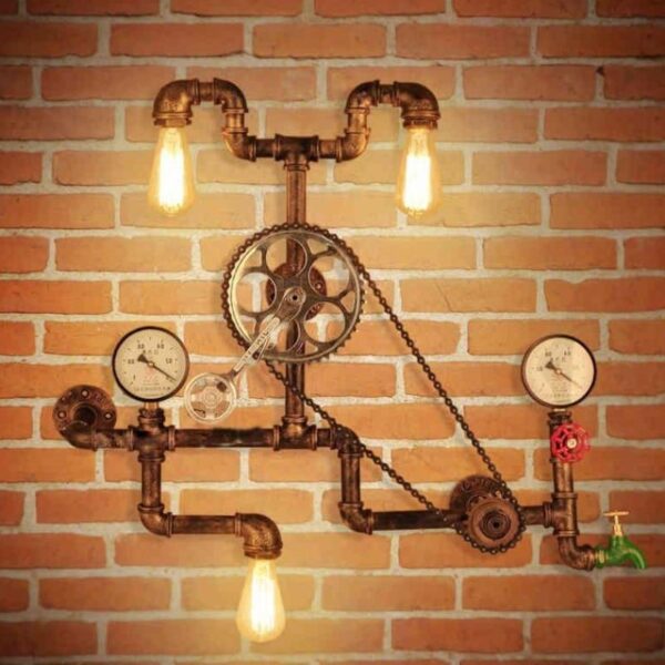 lampe steampunk mur