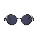 lunettes de soleil noire ronde