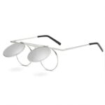 lunette soleil flip up argenté
