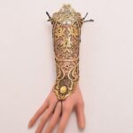 manchette steampunk dentelle doré