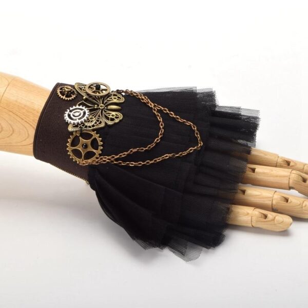 bracelet dentelle noire engrenage