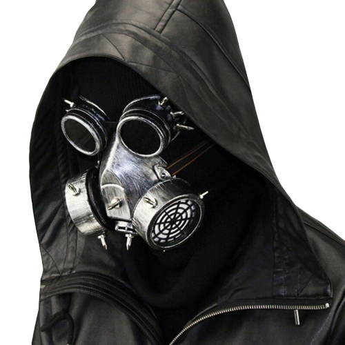 masque gaz argenté