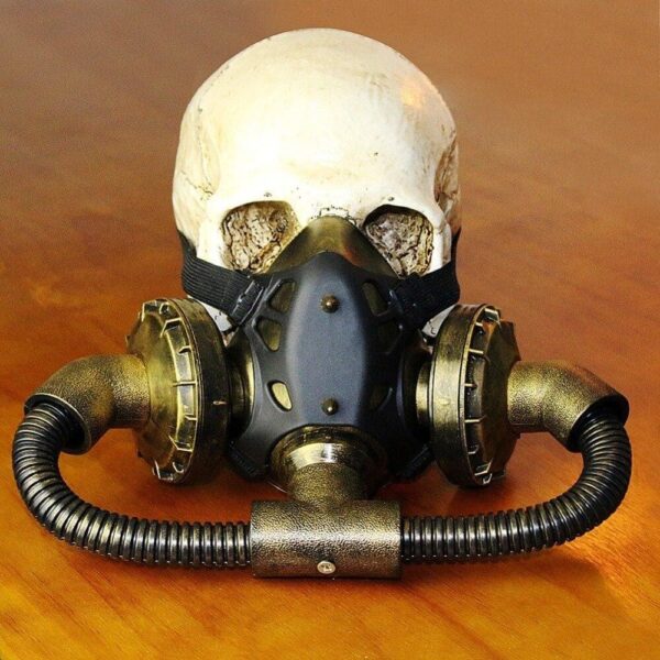 masque à gaz steampunk tubes