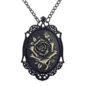 pendentif camée fleur