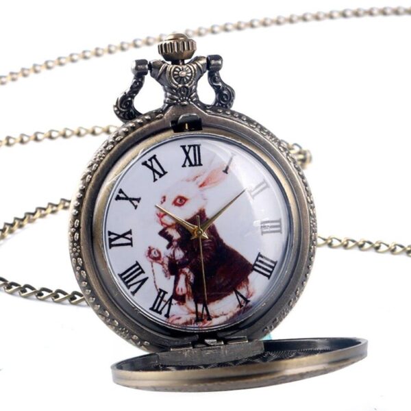 montre gousset lapin blanc