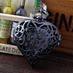 montre gousset coeur noir
