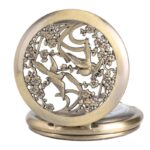 montre gousset fleur oiseau