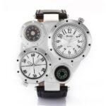 montre multi cadran blanc