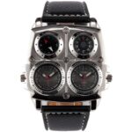 montre multi cadran noir