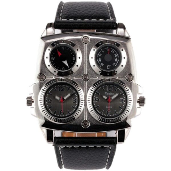montre multi cadran noir