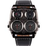montre multi cadran noir