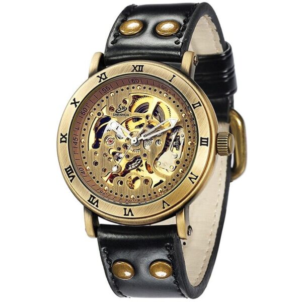 montre doré engrenage