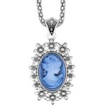 pendentif camée bleu