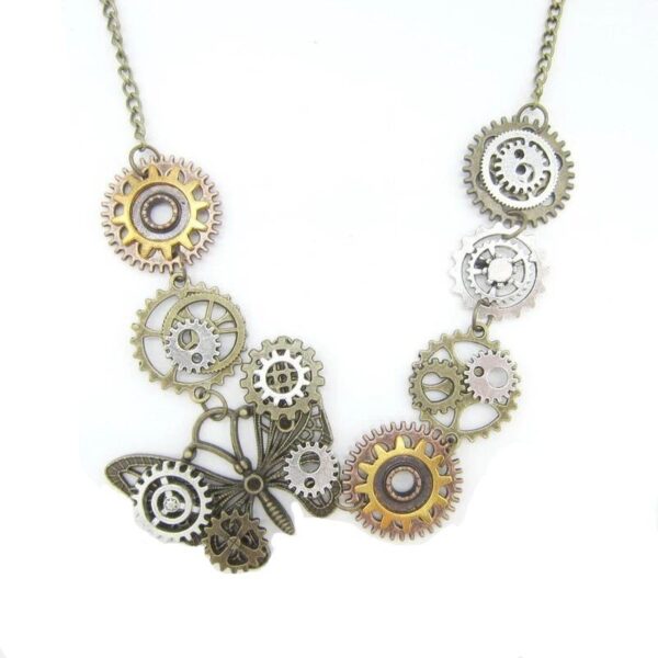 pendentif engrenages papillon