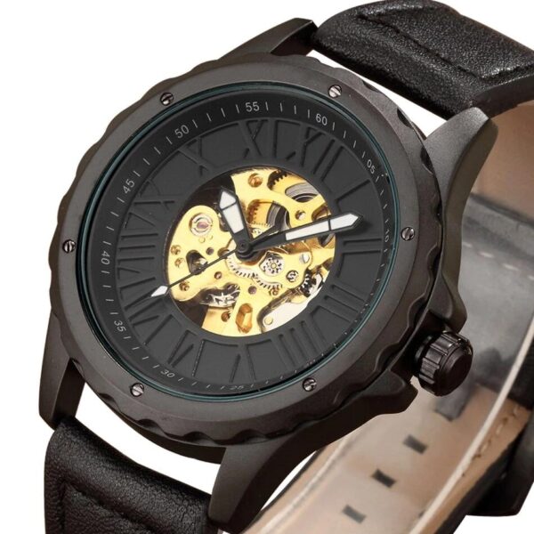 montre doré squelette
