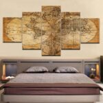 tableau carte monde vintage